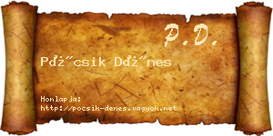 Pócsik Dénes névjegykártya